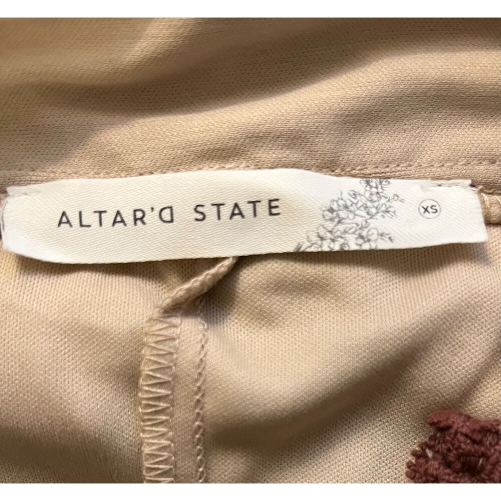 Altar'd State Arissa Floral Embroidered Maxi Skirt Ivory And Rust Brown Size XS - Picture 3 of 7